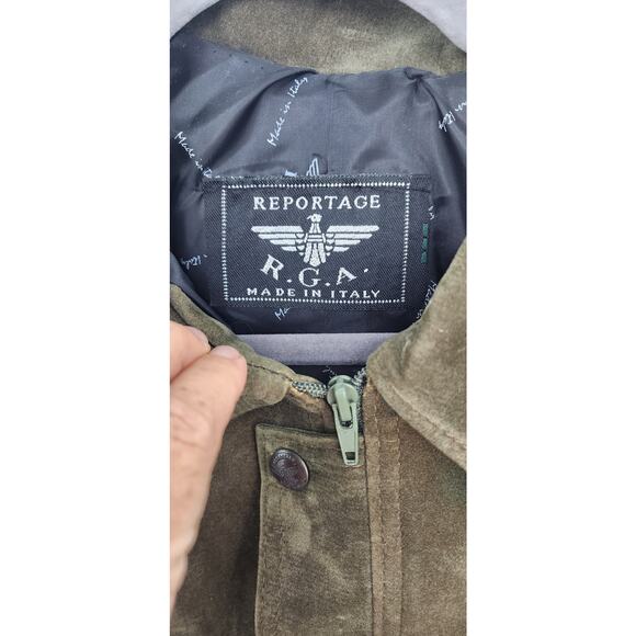 Vintage New NWT Reportage R.G.A. Made In Italy Green Bomber Style Jacket Est XL - Picture 11 of 11